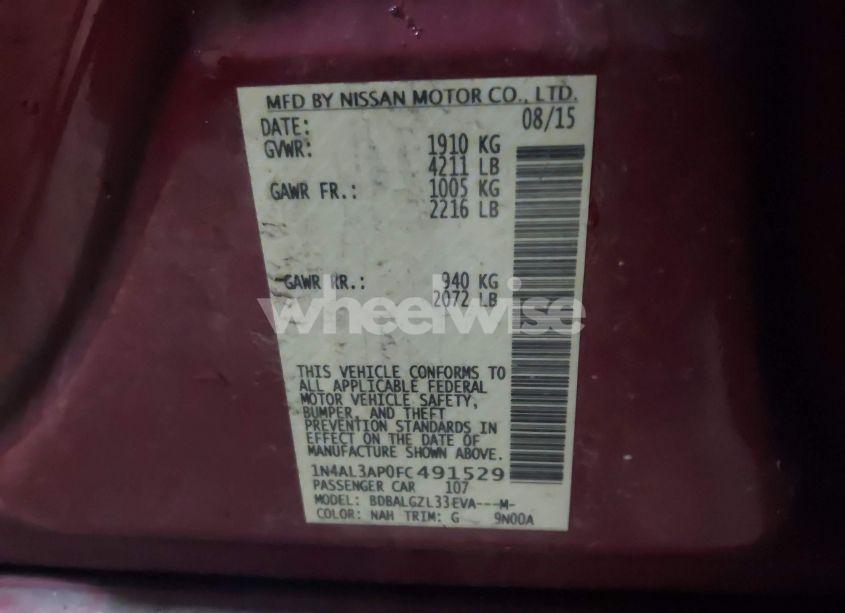 Photo 9 of 2015 Nissan Altima 2.5 S (VIN 1N4AL3AP0FC491529)