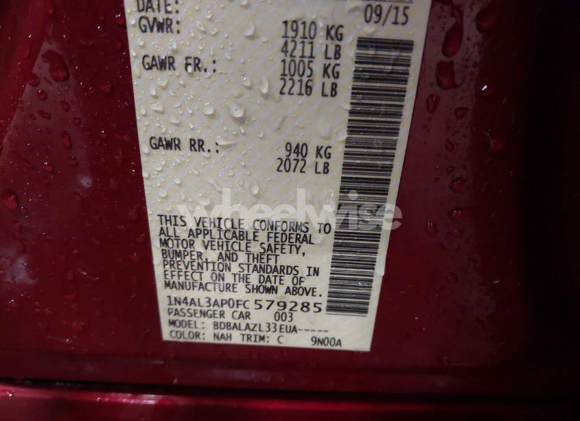 Photo 9 of 2015 Nissan Altima 2.5 (VIN 1N4AL3AP0FC579285)