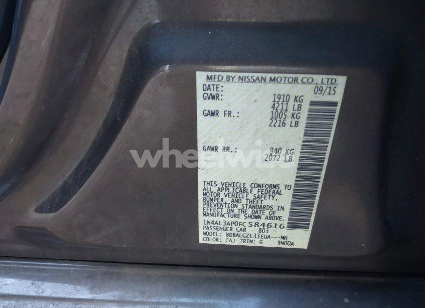 Photo 9 of 2015 Nissan Altima 2.5 S (VIN 1N4AL3AP0FC584616)