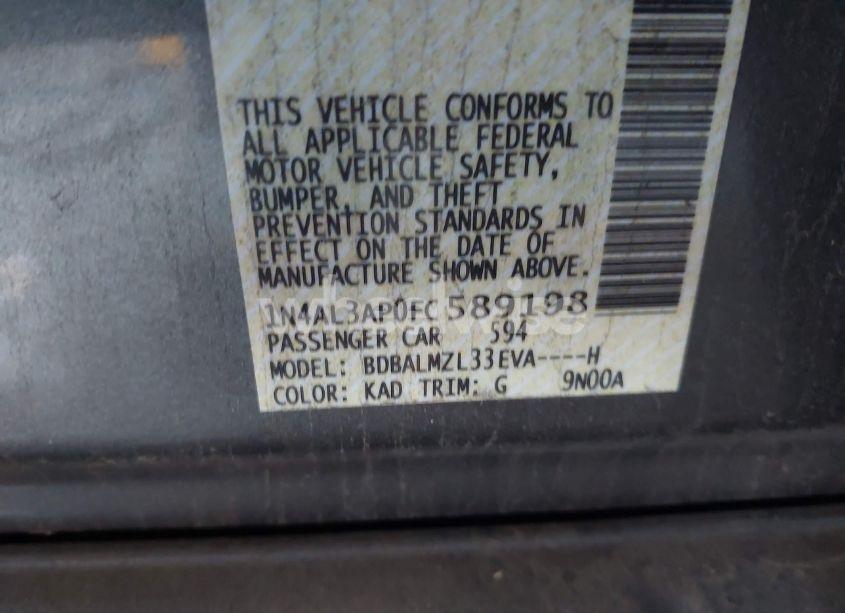 Photo 9 of 2015 Nissan Altima 2.5 SV (VIN 1N4AL3AP0FC589198)