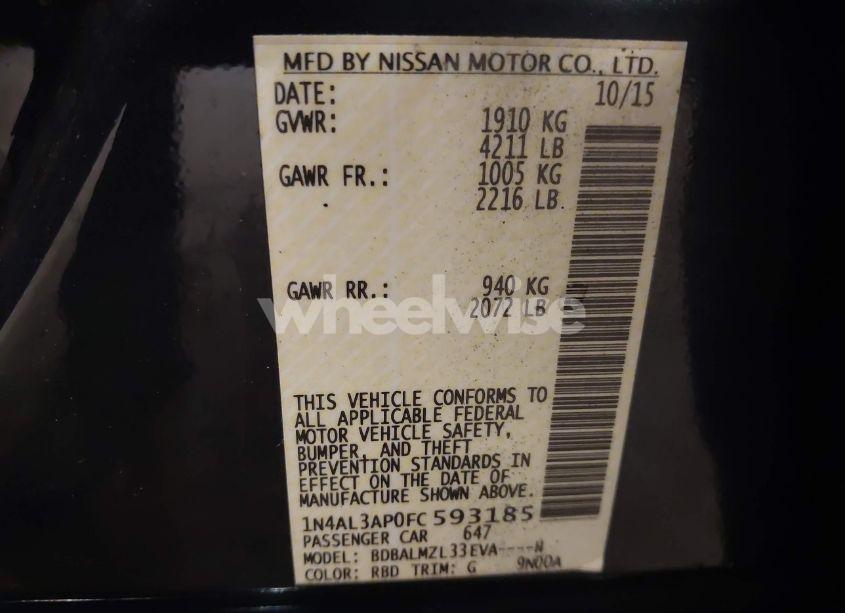 Photo 9 of 2015 Nissan Altima 2.5 SV (VIN 1N4AL3AP0FC593185)