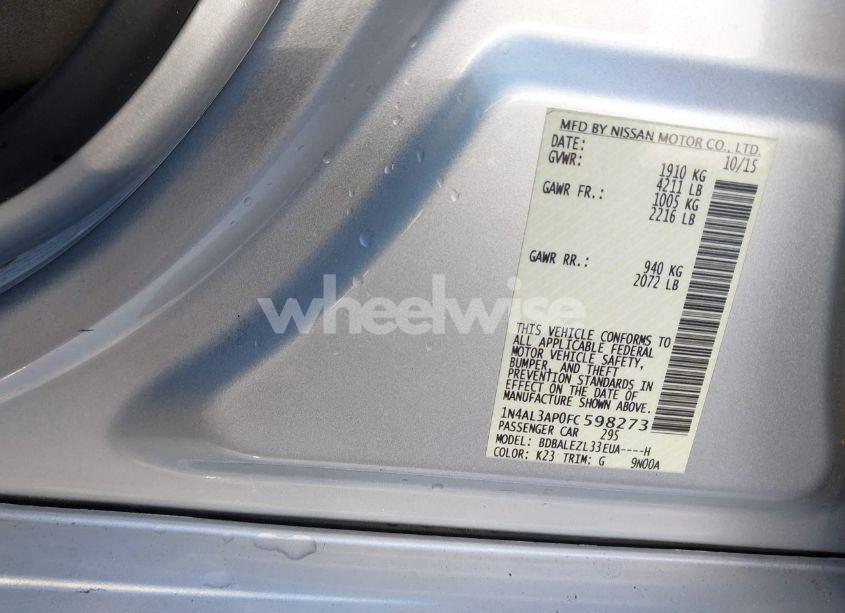 Photo 9 of 2015 Nissan Altima 2.5 S (VIN 1N4AL3AP0FC598273)