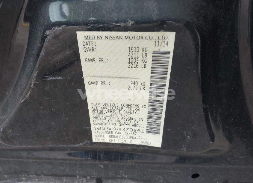 Photo 9 of 2015 Nissan Altima (VIN 1N4AL3AP0FN370861)