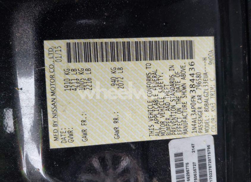 Photo 9 of 2015 Nissan Altima 2.5 S (VIN 1N4AL3AP0FN384436)