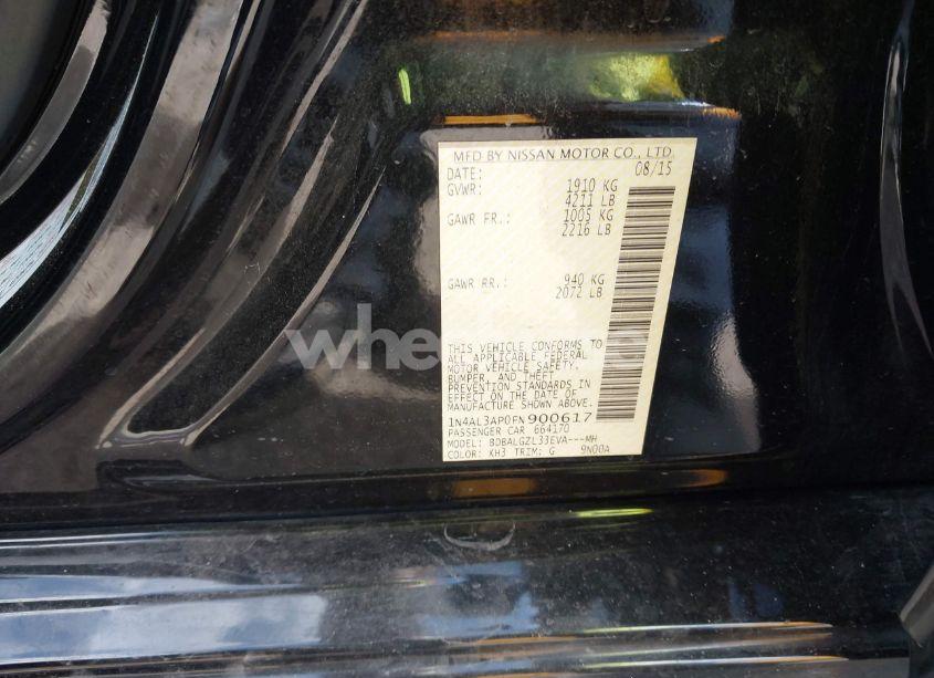 Photo 9 of 2015 Nissan Altima 2.5 S (VIN 1N4AL3AP0FN900617)