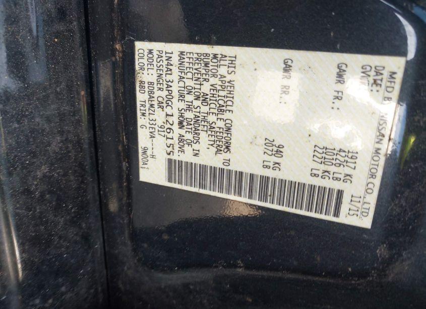 Photo 9 of 2016 Nissan Altima 2.5 SV (VIN 1N4AL3AP0GC126155)