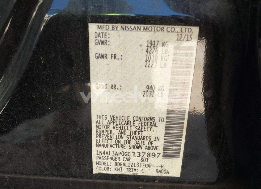 Photo 9 of 2016 Nissan Altima 2.5 SV (VIN 1N4AL3AP0GC137897)