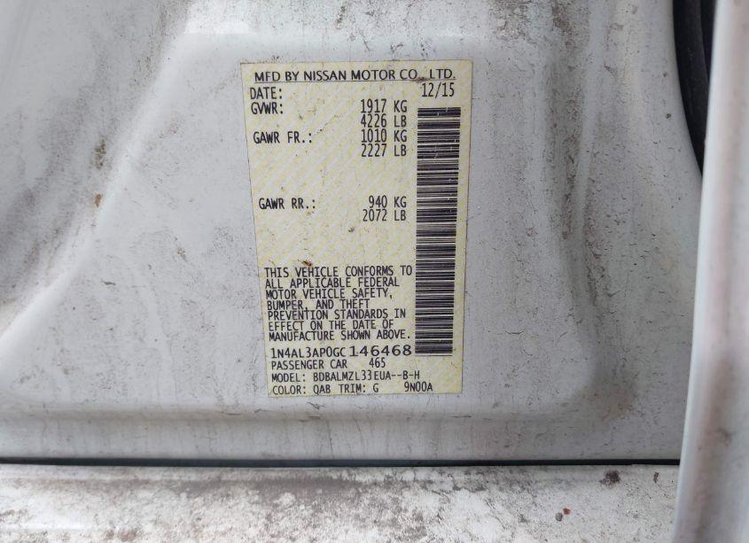 Photo 9 of 2016 Nissan Altima 2.5 SV (VIN 1N4AL3AP0GC146468)