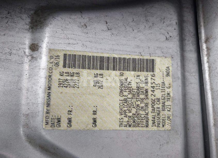 Photo 9 of 2016 Nissan Altima 2.5/2.5 S/2.5 SL/2.5 SR/2.5 SV (VIN 1N4AL3AP0GC244576)