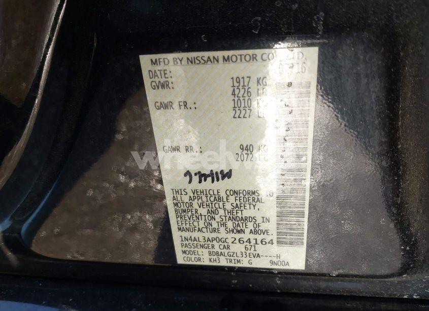 Photo 9 of 2016 Nissan Altima 2.5 S (VIN 1N4AL3AP0GC264164)