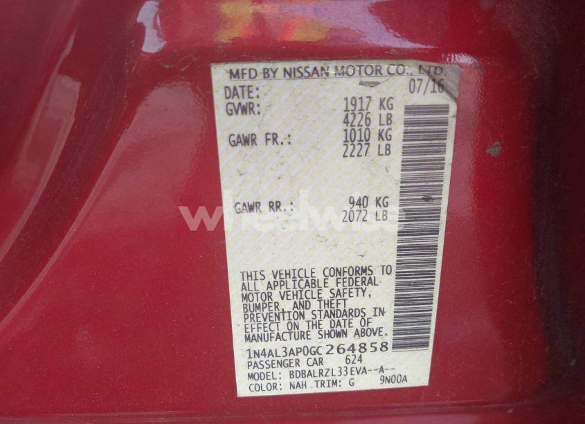 Photo 9 of 2016 Nissan Altima 2.5 SL (VIN 1N4AL3AP0GC264858)