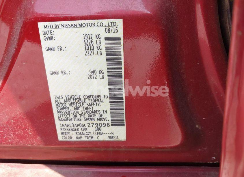 Photo 9 of 2016 Nissan Altima 2.5 S (VIN 1N4AL3AP0GC279098)