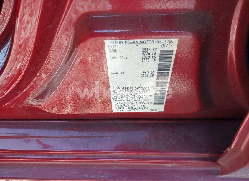 Photo 9 of 2017 Nissan Altima 2.5 SV (VIN 1N4AL3AP0HC187619)