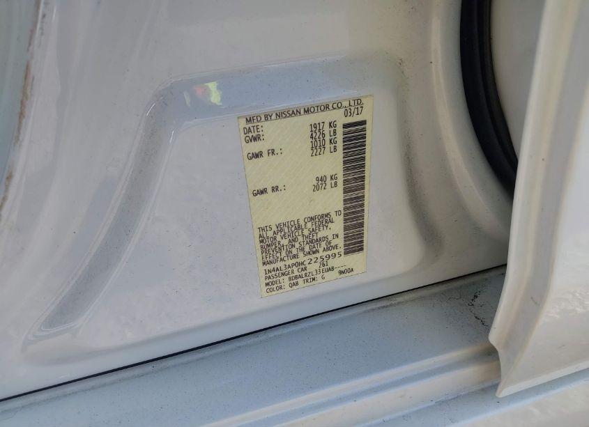 Photo 9 of 2017 Nissan Altima 2.5 SL (VIN 1N4AL3AP0HC225995)