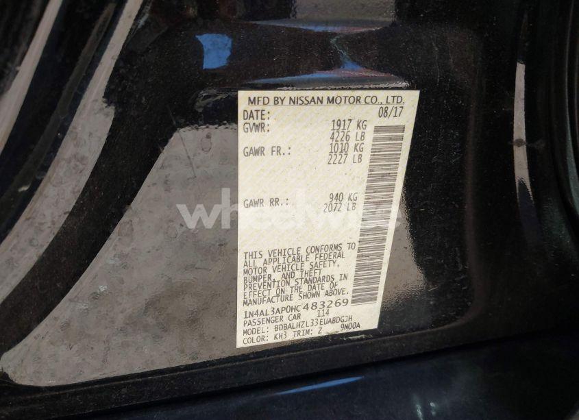 Photo 9 of 2017 Nissan Altima 2.5 SR (VIN 1N4AL3AP0HC483269)