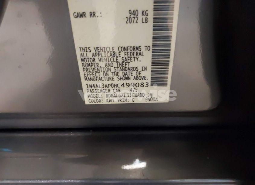 Photo 9 of 2017 Nissan Altima 2.5 S (VIN 1N4AL3AP0HC499083)