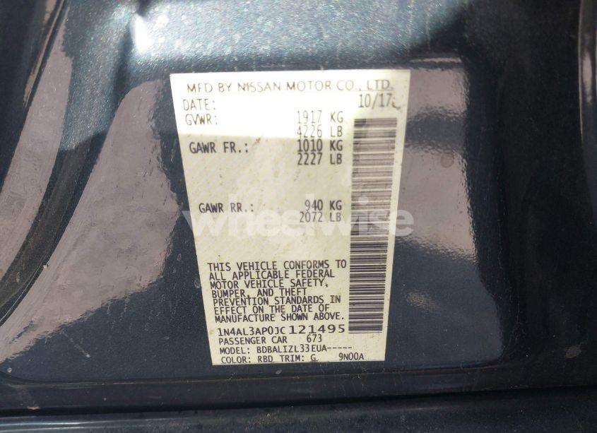 Photo 9 of 2018 Nissan Altima 2.5 SV (VIN 1N4AL3AP0JC121495)