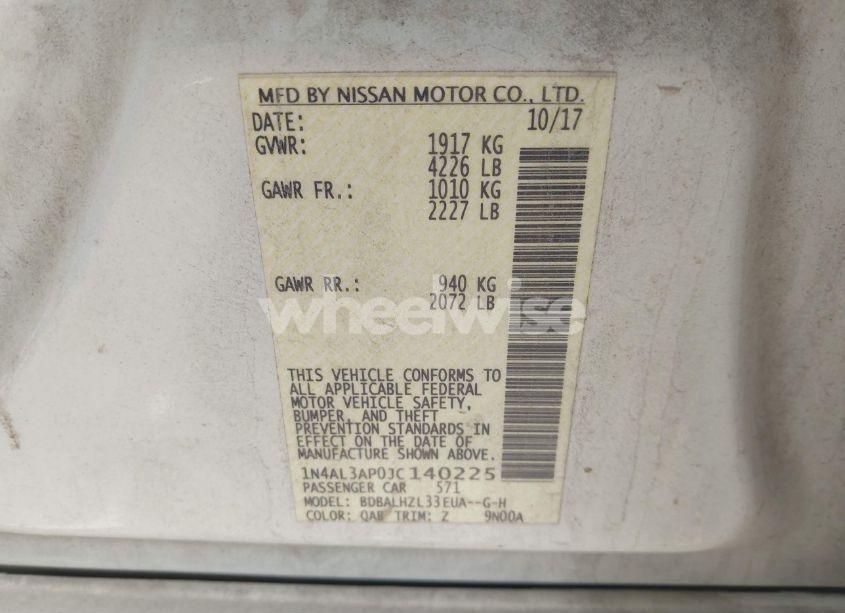 Photo 9 of 2018 Nissan Altima 2.5 SR (VIN 1N4AL3AP0JC140225)