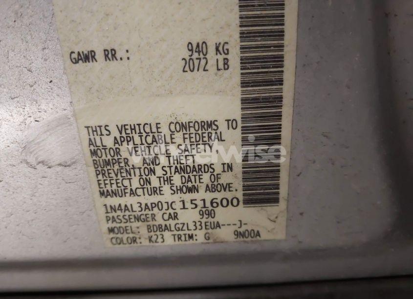 Photo 9 of 2018 Nissan Altima 2.5 S (VIN 1N4AL3AP0JC151600)