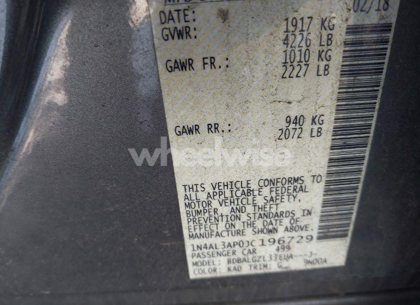 Photo 9 of 2018 Nissan Altima 2.5 S (VIN 1N4AL3AP0JC196729)