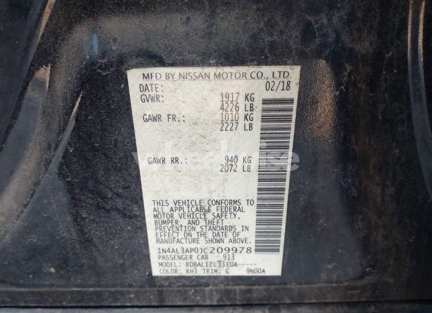 Photo 9 of 2018 Nissan Altima 2.5 SV (VIN 1N4AL3AP0JC209978)