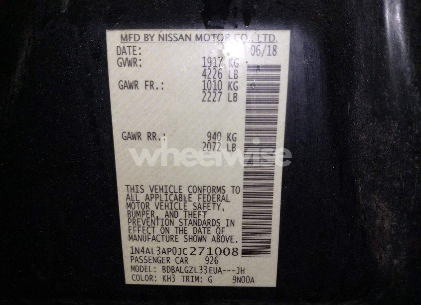 Photo 9 of 2018 Nissan Altima 2.5 S (VIN 1N4AL3AP0JC271008)