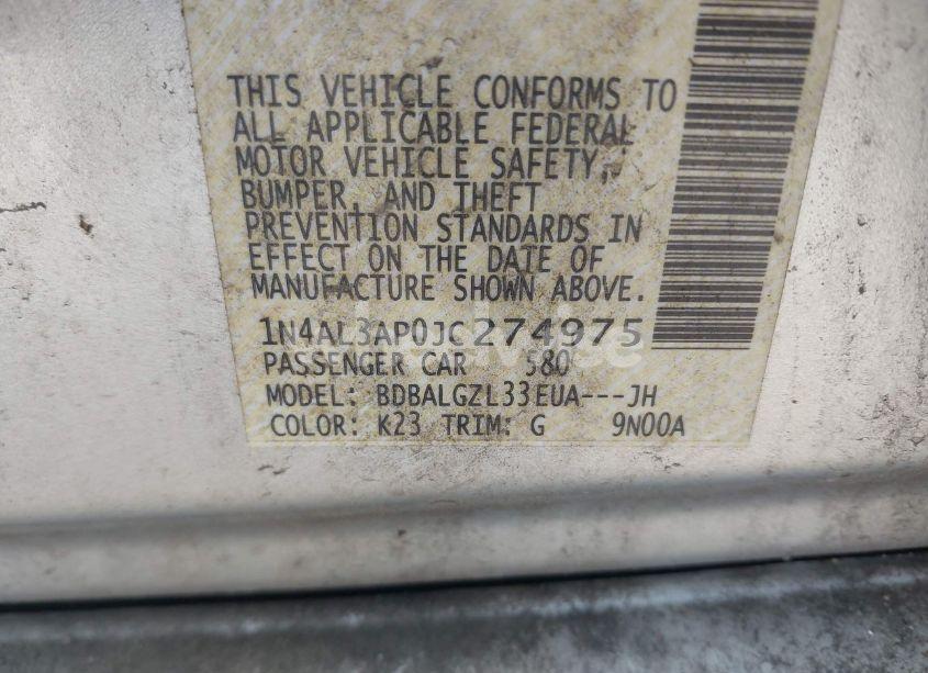 Photo 9 of 2018 Nissan Altima 2.5 S (VIN 1N4AL3AP0JC274975)