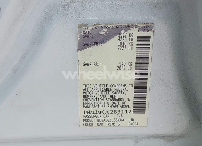 Photo 9 of 2018 Nissan Altima 2.5 S (VIN 1N4AL3AP0JC283112)