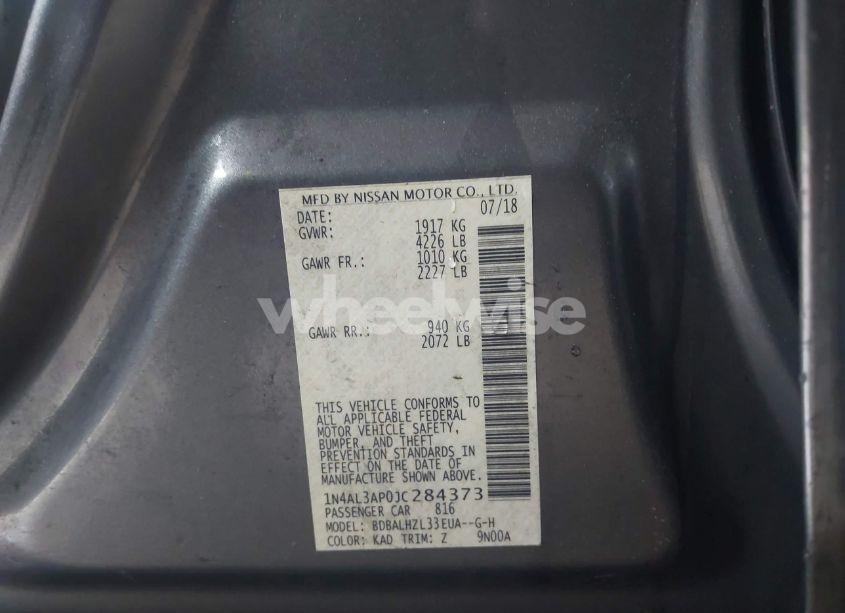 Photo 9 of 2018 Nissan Altima 2.5 SR (VIN 1N4AL3AP0JC284373)