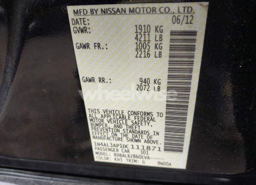 Photo 9 of 2013 Nissan Altima 2.5 S (VIN 1N4AL3AP1DC111871)