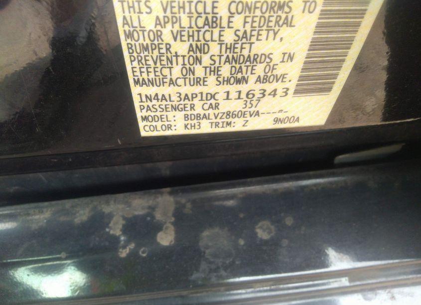 Photo 9 of 2013 Nissan Altima 2.5 SL (VIN 1N4AL3AP1DC116343)