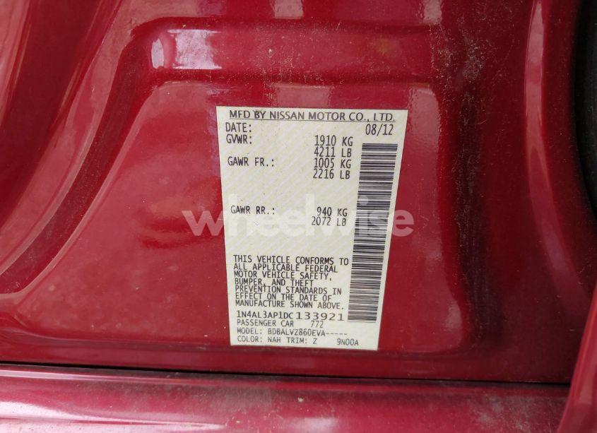 Photo 9 of 2013 Nissan Altima 2.5 SL (VIN 1N4AL3AP1DC133921)