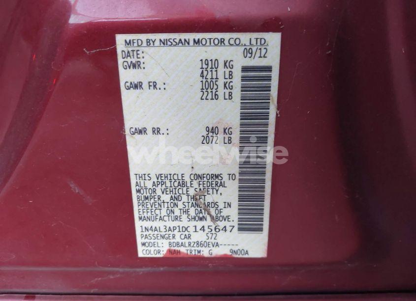 Photo 9 of 2013 Nissan Altima 2.5 S (VIN 1N4AL3AP1DC145647)