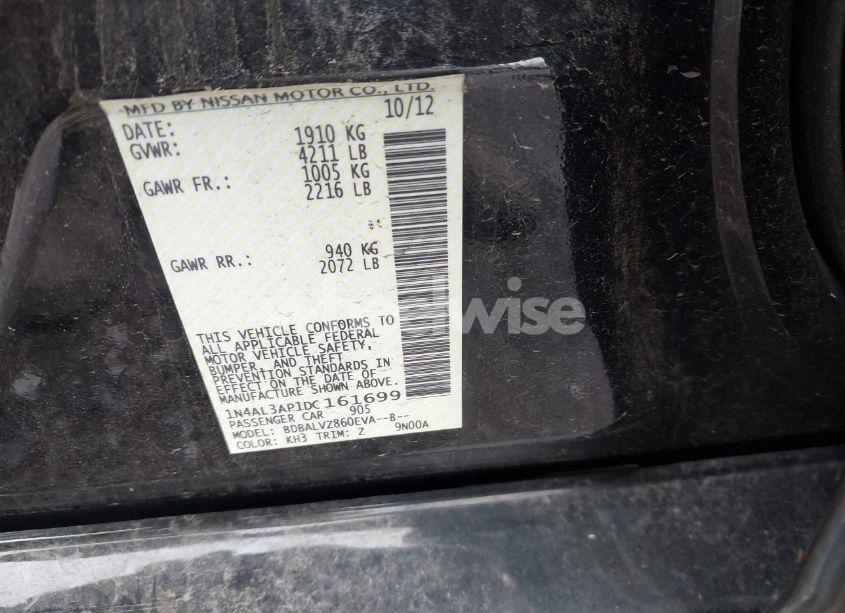 Photo 9 of 2013 Nissan Altima 2.5 SL (VIN 1N4AL3AP1DC161699)