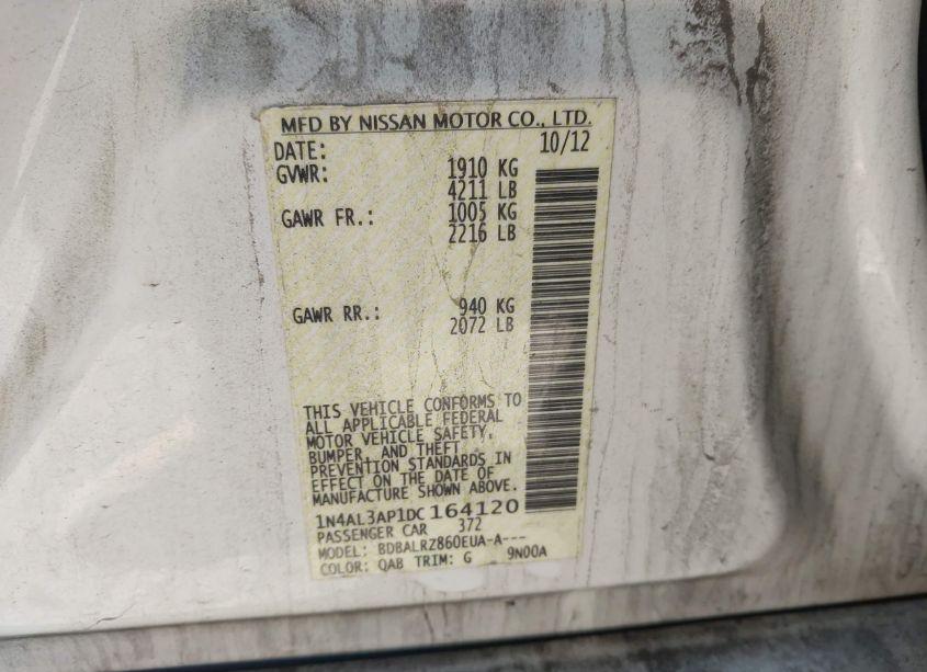 Photo 9 of 2013 Nissan Altima 2.5 S (VIN 1N4AL3AP1DC164120)