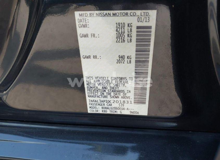 Photo 9 of 2013 Nissan Altima 2.5 SV (VIN 1N4AL3AP1DC201831)