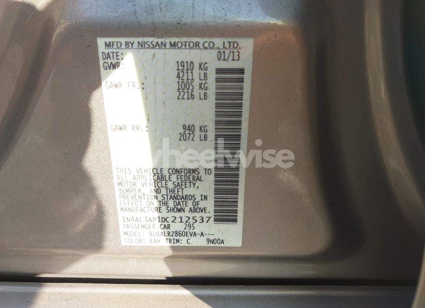 Photo 9 of 2013 Nissan Altima 2.5 S (VIN 1N4AL3AP1DC212537)