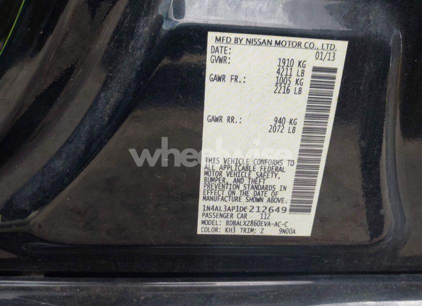 Photo 9 of 2013 Nissan Altima 2.5 SL (VIN 1N4AL3AP1DC212649)