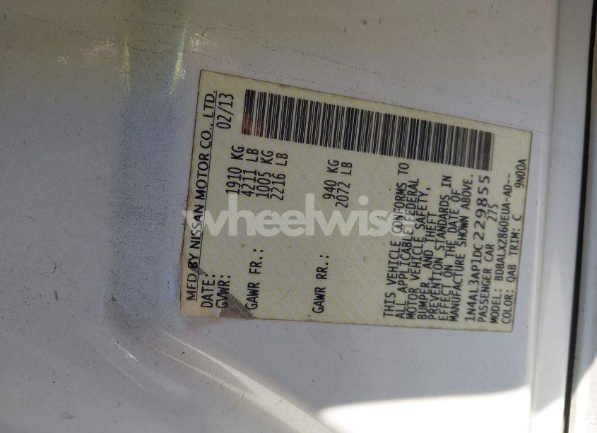 Photo 9 of 2013 Nissan Altima 2.5 SL (VIN 1N4AL3AP1DC229855)