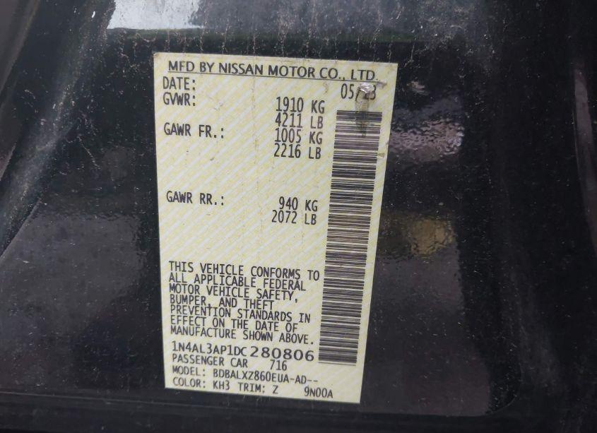 Photo 9 of 2013 Nissan Altima 2.5 SL (VIN 1N4AL3AP1DC280806)