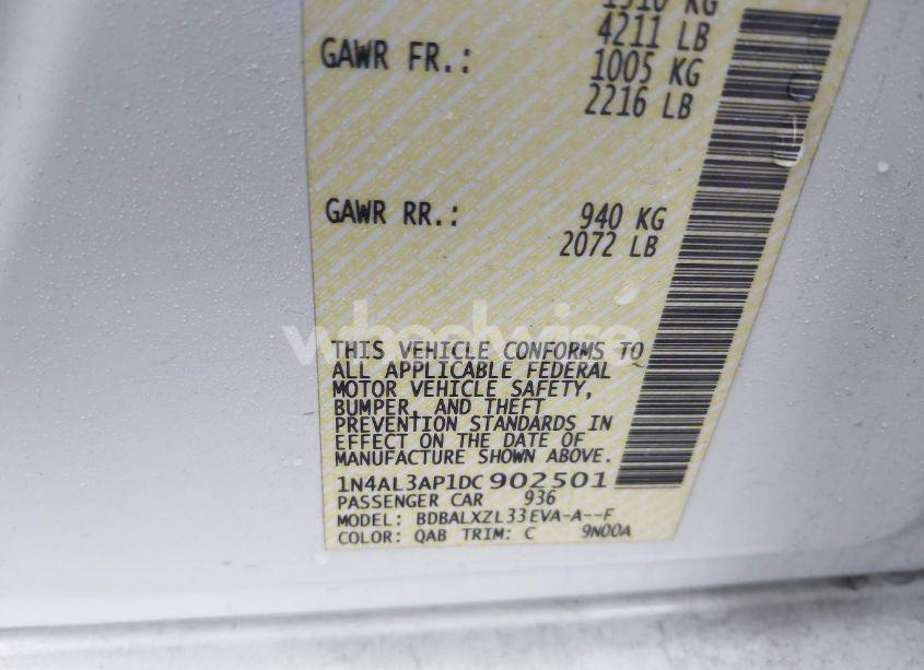 Photo 9 of 2013 Nissan Altima 2.5 SL (VIN 1N4AL3AP1DC902501)