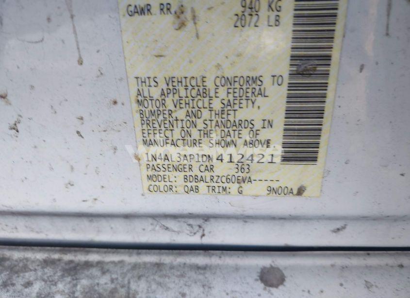 Photo 9 of 2013 Nissan Altima 2.5 S (VIN 1N4AL3AP1DN412421)