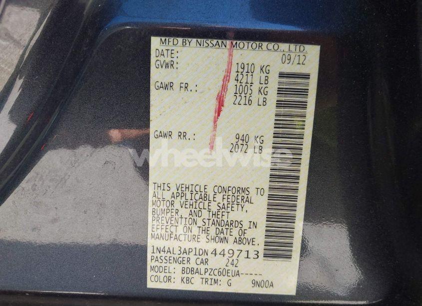 Photo 9 of 2013 Nissan Altima 2.5 (VIN 1N4AL3AP1DN449713)