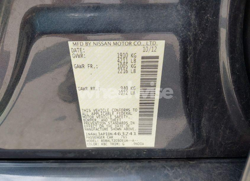 Photo 9 of 2013 Nissan Altima 2.5 SV (VIN 1N4AL3AP1DN463241)