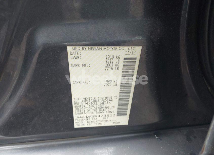 Photo 9 of 2013 Nissan Altima 2.5 S (VIN 1N4AL3AP1DN473512)