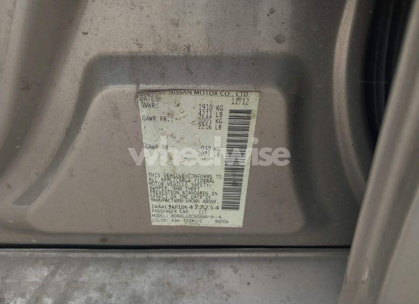 Photo 9 of 2013 Nissan Altima 2.5 SV (VIN 1N4AL3AP1DN477754)