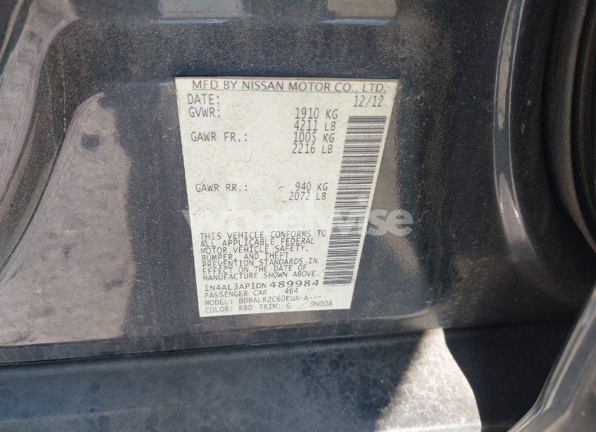 Photo 9 of 2013 Nissan Altima 2.5 S (VIN 1N4AL3AP1DN489984)