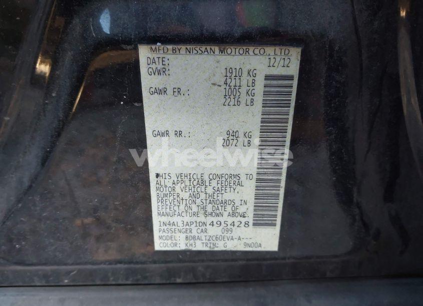 Photo 9 of 2013 Nissan Altima 2.5 SV (VIN 1N4AL3AP1DN495428)