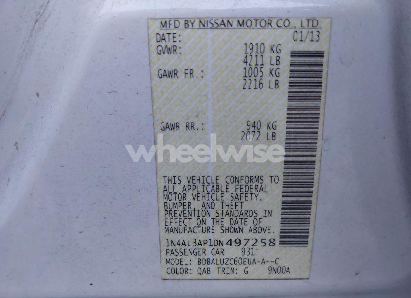 Photo 9 of 2013 Nissan Altima 2.5 SV (VIN 1N4AL3AP1DN497258)