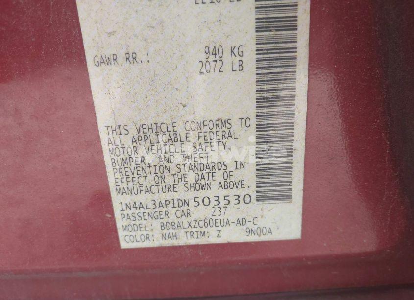 Photo 9 of 2013 Nissan Altima 2.5 SL (VIN 1N4AL3AP1DN503530)